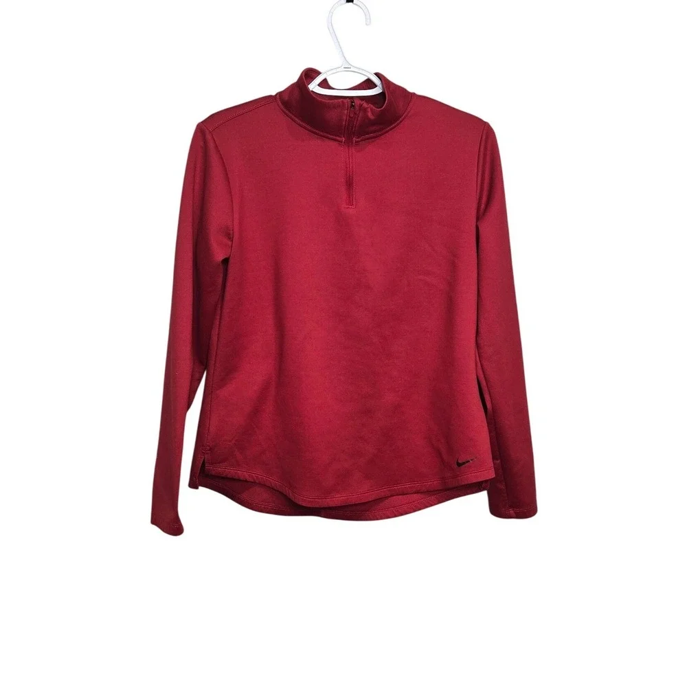 Nike Therma-FIT Pullover Womens Medium Red Quarter Zip Gorpcore Running